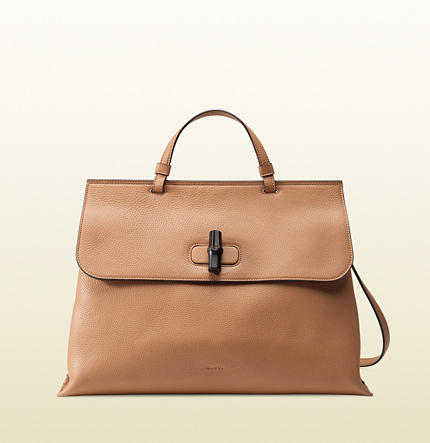Authentic Gucci Bamboo Large Handle Bag 370830 Rose Beige